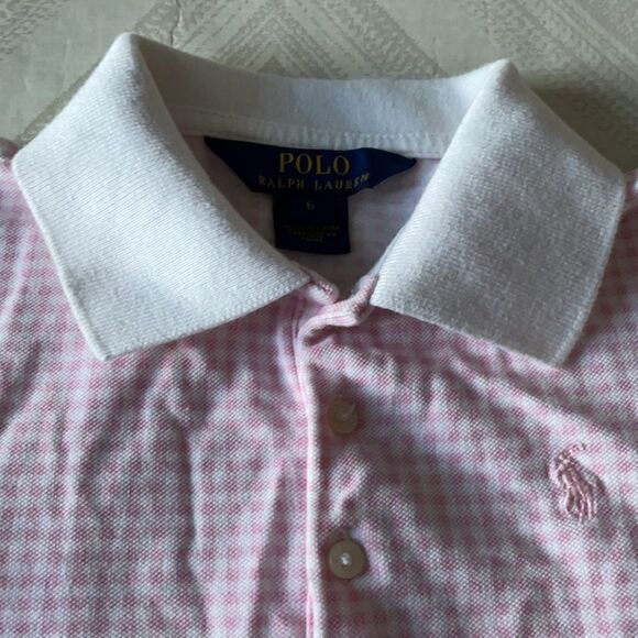 Polo Ralph Lauren White and Pink Gingham Ruffle Bottom Dress - Picture 3 of 7